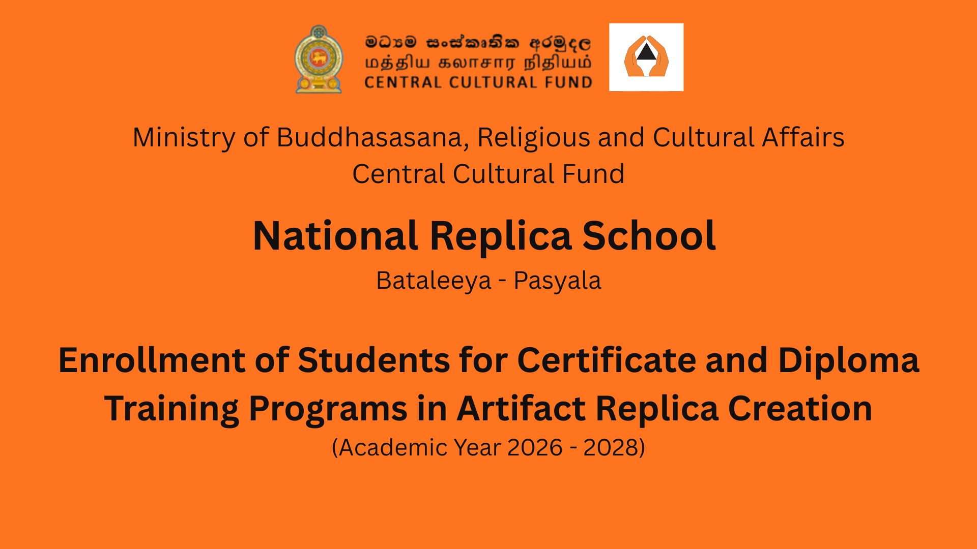 Enrollment of Students for Certificate and Diploma Training Programs in Artifact Replica Creation